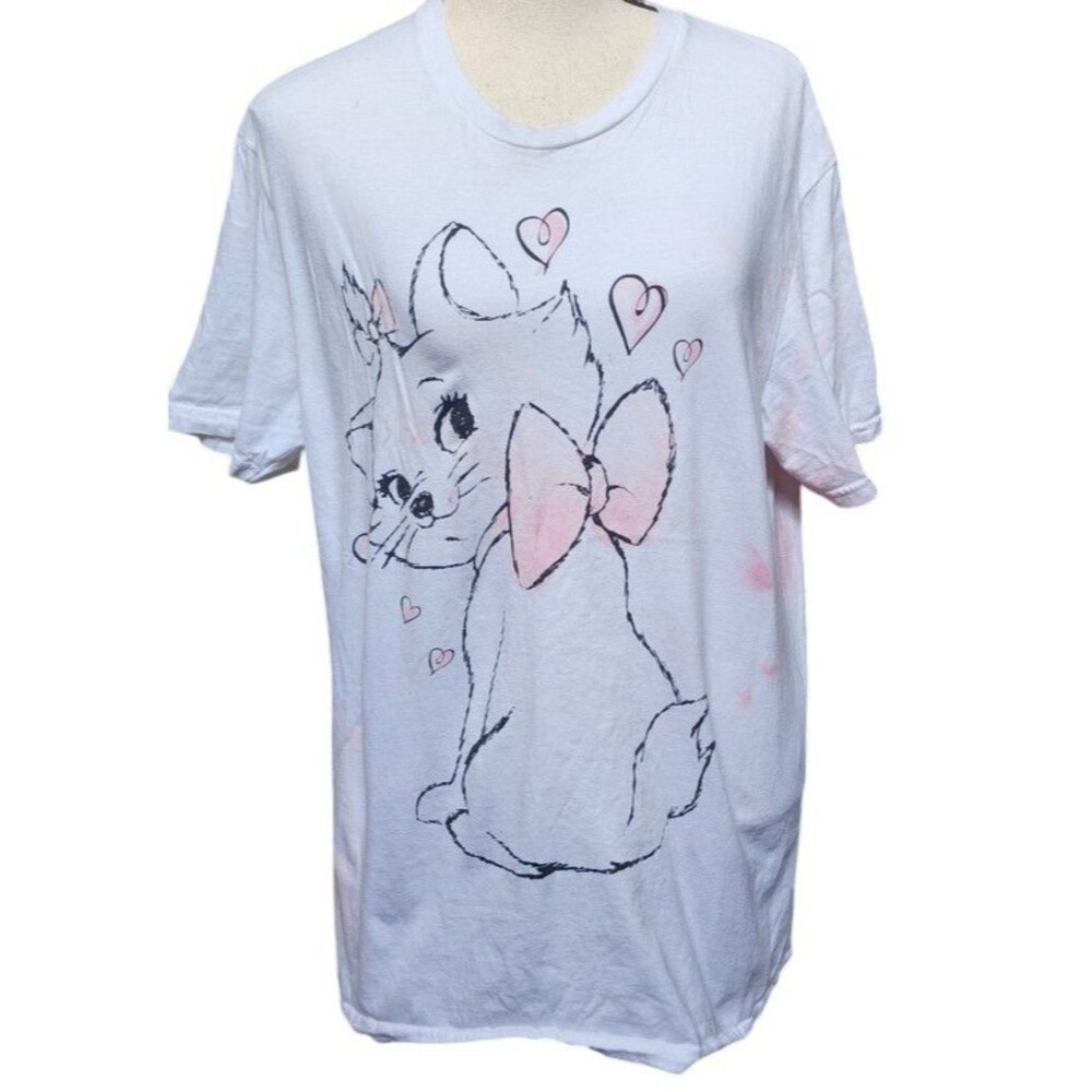 Disney Aristocrats Marie White Tee Size Medium Cartoon Movie Cat